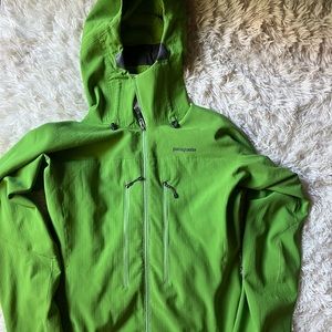 Green waterproof patagonia jacket